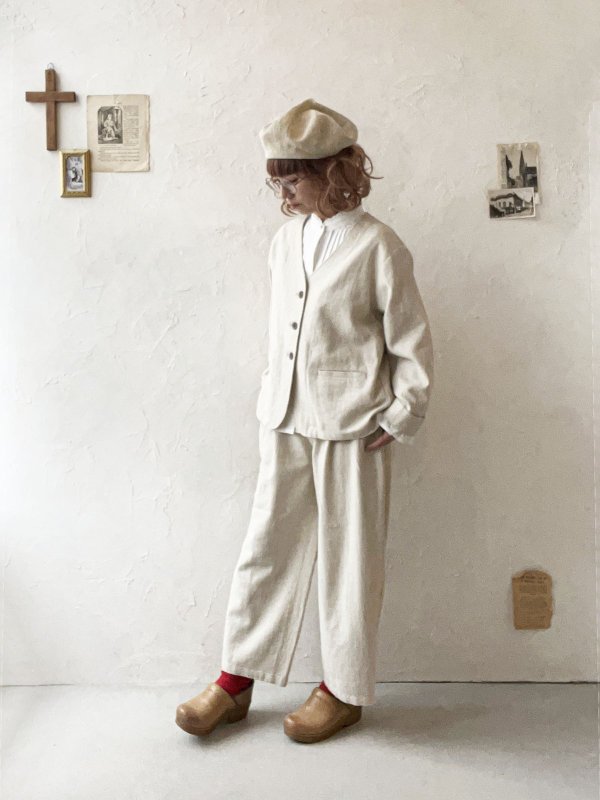 画像14: le ciel／タックパンツ・黒 (14)