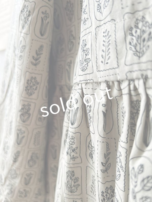 画像6: le ciel／ボタニカルプリントワンピース・グレージュ (6)