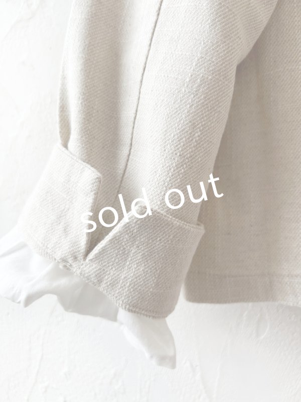 画像10: le ciel／ノーカラージャケット・生成り (10)