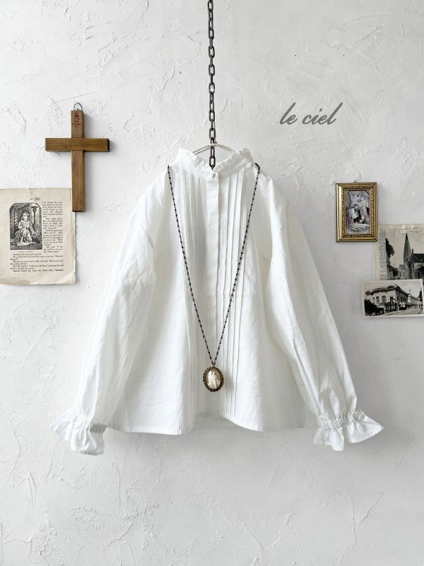 画像1: le ciel／コットンソフトツイルブラウス・オフ (1)