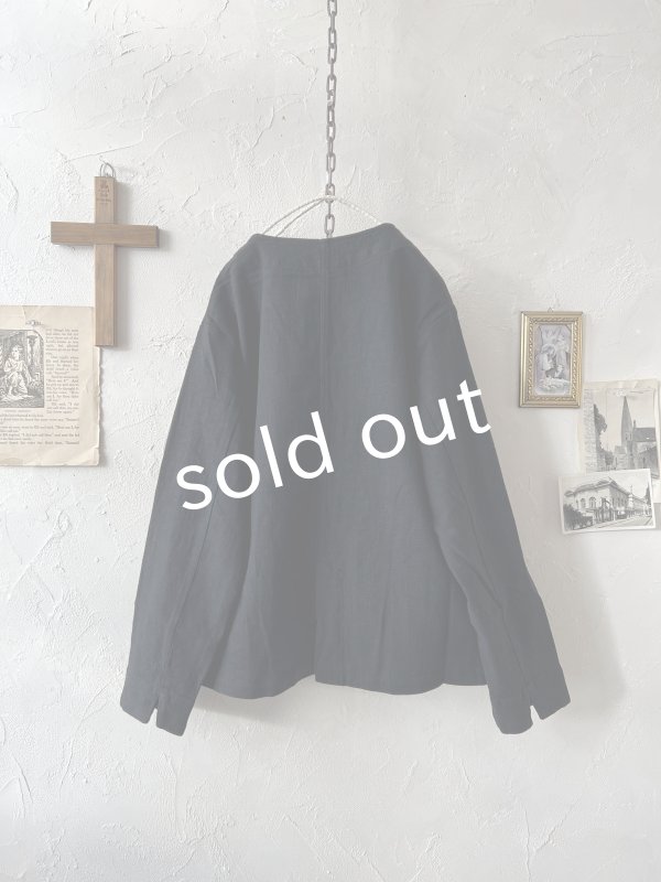 画像10: le ciel／ノーカラージャケット・黒 (10)