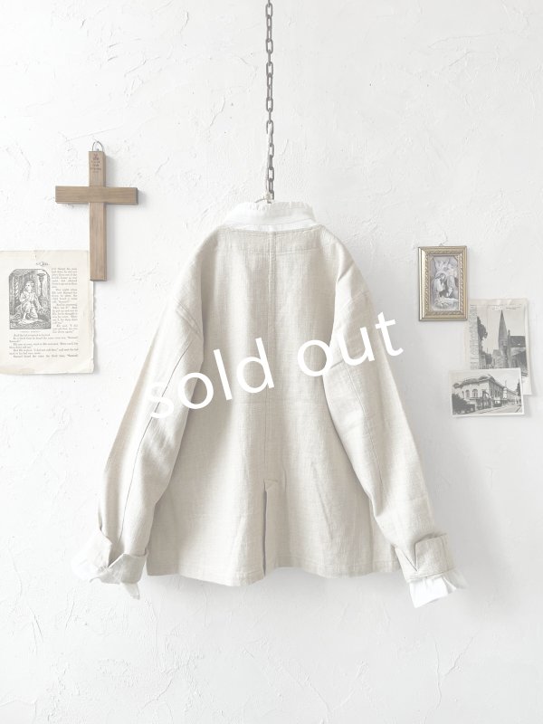 画像9: le ciel／ノーカラージャケット・生成り (9)