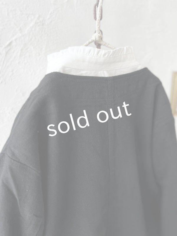 画像6: le ciel／ノーカラージャケット・黒 (6)