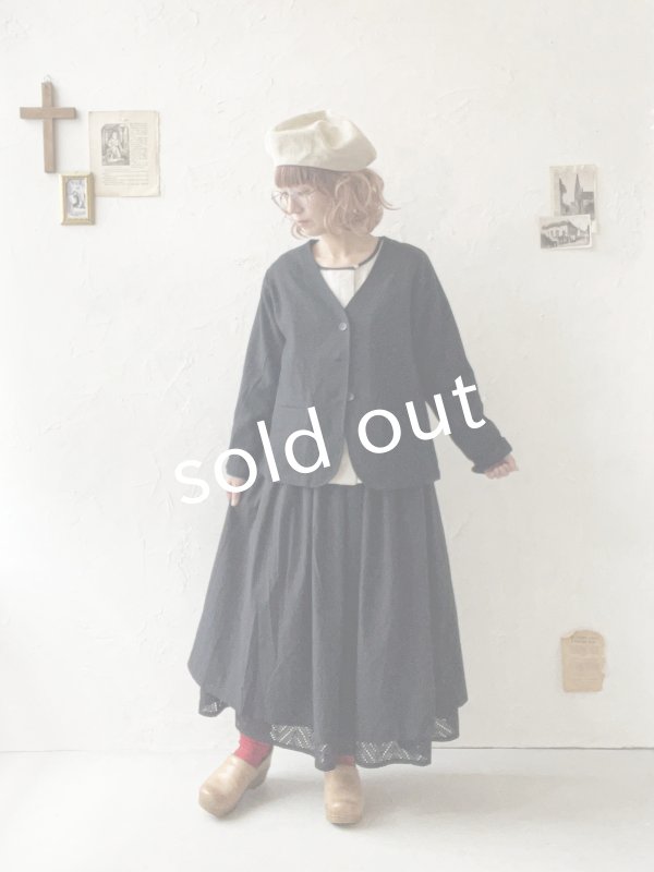 画像11: le ciel／ノーカラージャケット・黒 (11)