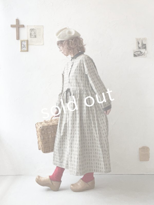 画像12: le ciel／ボタニカルプリントワンピース・グレージュ (12)