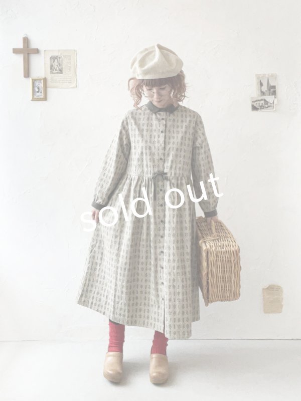 画像10: le ciel／ボタニカルプリントワンピース・グレージュ (10)