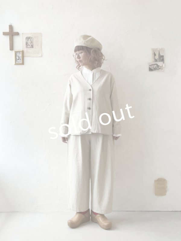 画像15: le ciel／ノーカラージャケット・生成り (15)