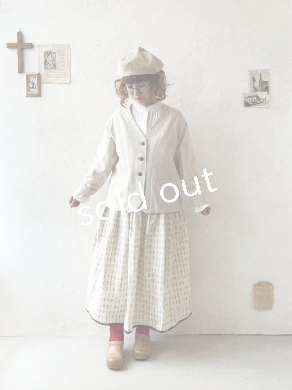 画像14: le ciel／ノーカラージャケット・生成り (14)