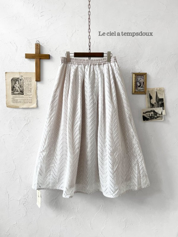 画像1: le ciel a tempsdoux／刺繍レース2wayスカート・オフ (1)