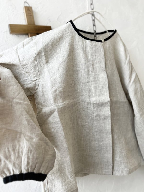 画像8: le ciel de demain／リネンパイピングブラウス・生成り (8)