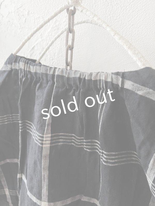 画像8: le ciel a tempsdoux／先染めチェックブラウス・黒 (8)