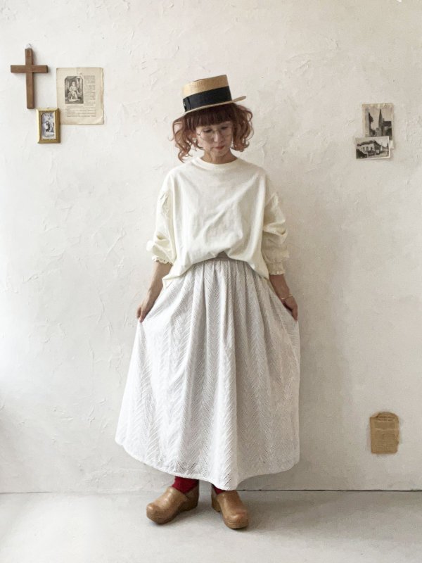 画像12: le ciel a tempsdoux／刺繍レース2wayスカート・黒 (12)