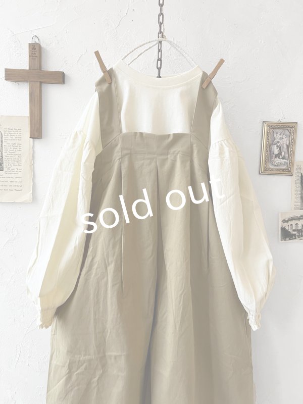 画像2: le ciel de demain／ツイルサロペット・ベージュ (2)