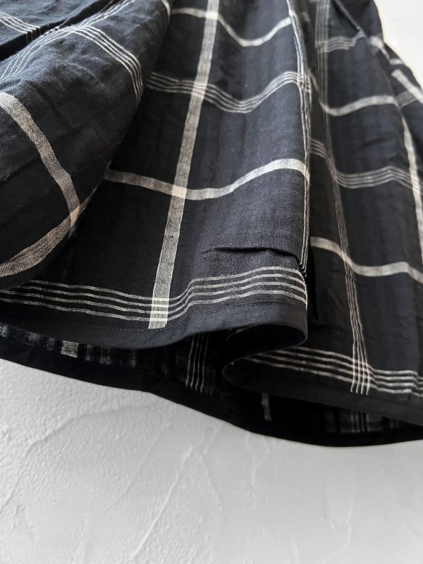 画像5: le ciel a tempsdoux／先染めチェックブラウス・黒 (5)