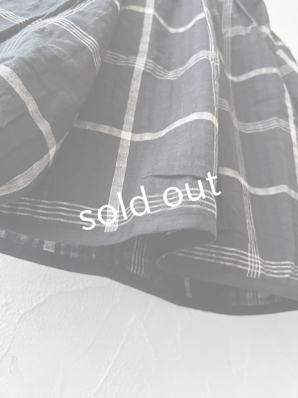 画像5: le ciel a tempsdoux／先染めチェックブラウス・黒 (5)