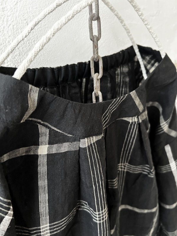 画像3: le ciel a tempsdoux／先染めチェックブラウス・黒 (3)