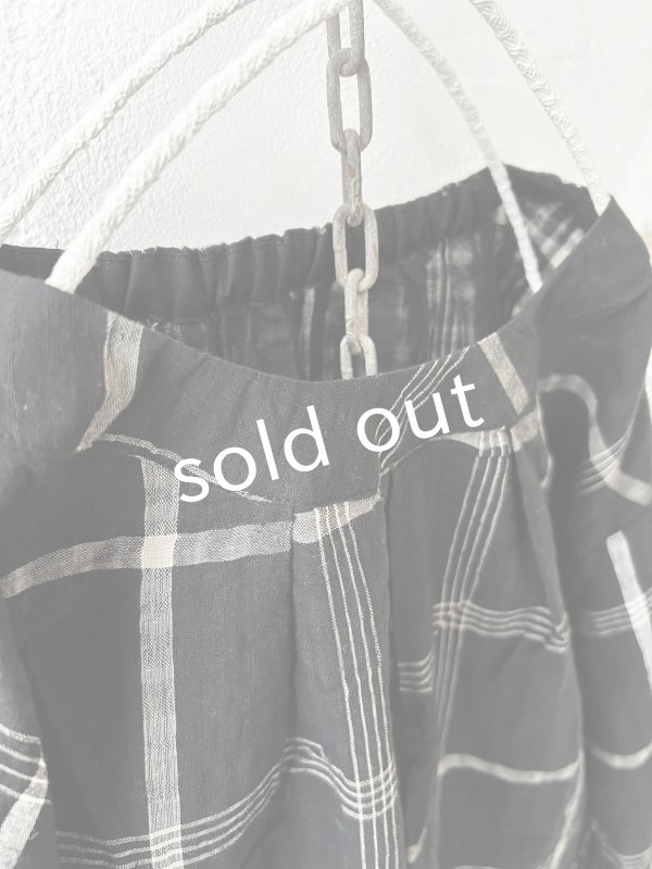 画像3: le ciel a tempsdoux／先染めチェックブラウス・黒 (3)