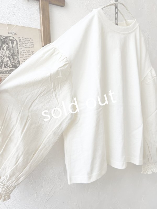 画像7: le ciel de demain／パフスリーブカットソー・オフ (7)