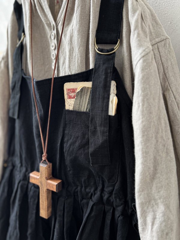 画像4: ubasoku/0020 2wayポケットジャンパースカート・黒 (4)