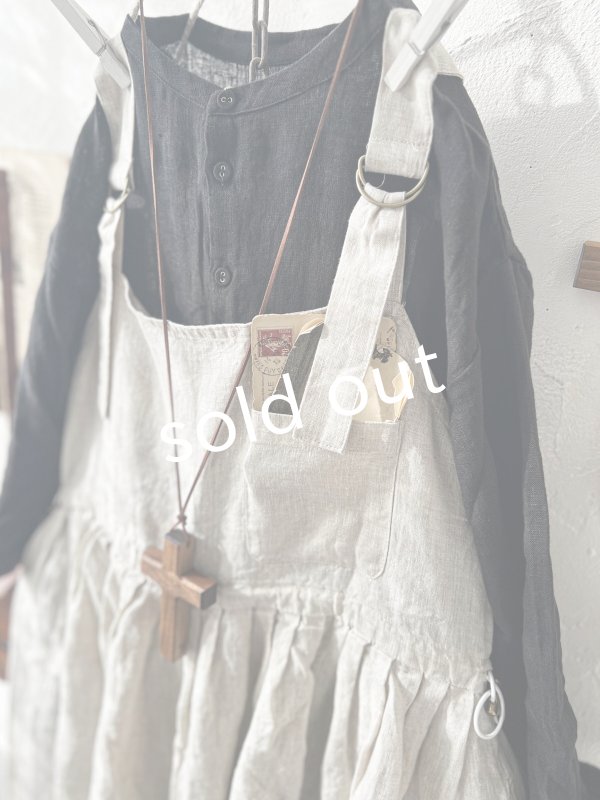 画像3: ubasoku/0020 2wayポケットジャンパースカート・ナチュラル (3)