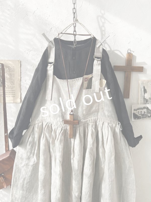 画像2: ubasoku/0020 2wayポケットジャンパースカート・ナチュラル (2)