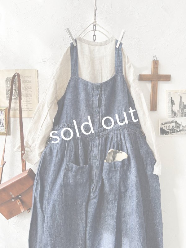 画像8: ubasoku/0021 2wayポケットジャンパースカート・インディゴ (8)