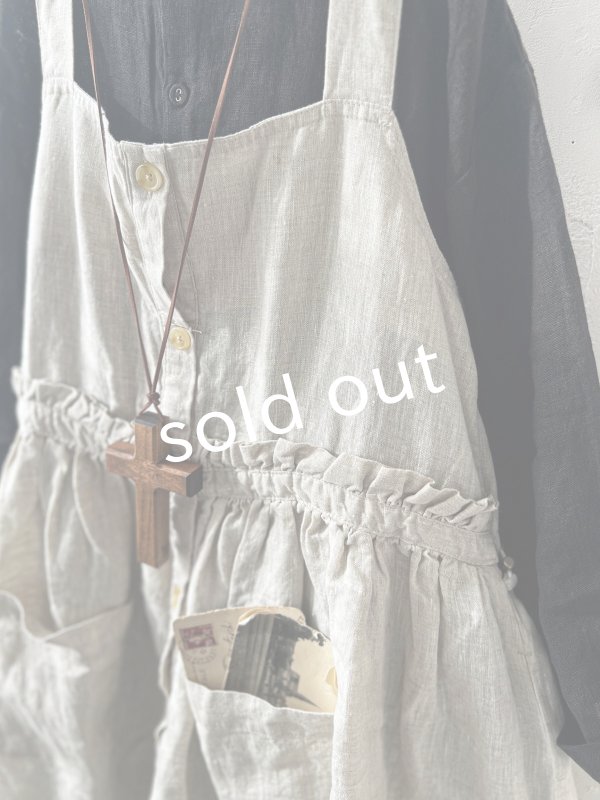 画像8: ubasoku/0020 2wayポケットジャンパースカート・ナチュラル (8)