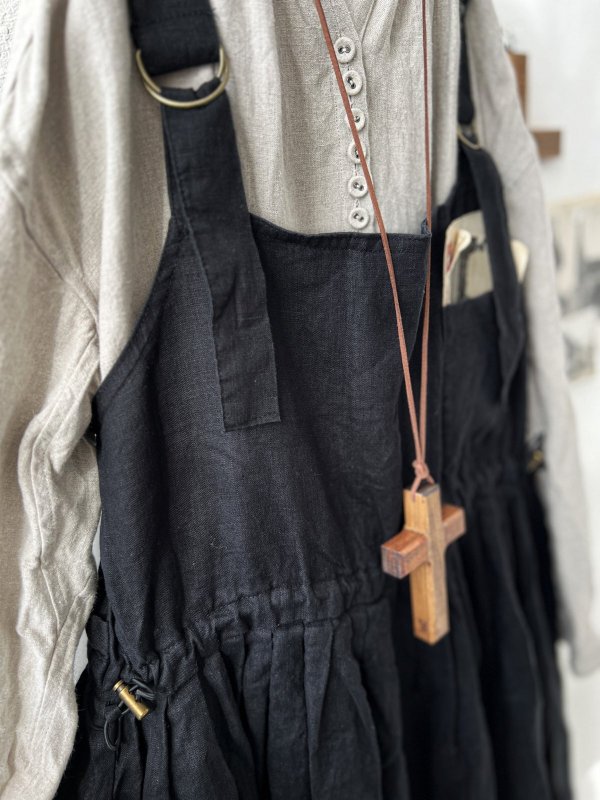 画像3: ubasoku/0020 2wayポケットジャンパースカート・黒 (3)