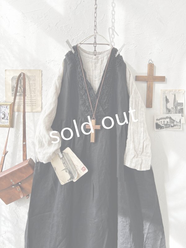 画像2: ubasoku/0031 2wayフリルジャンパースカート・黒 (2)