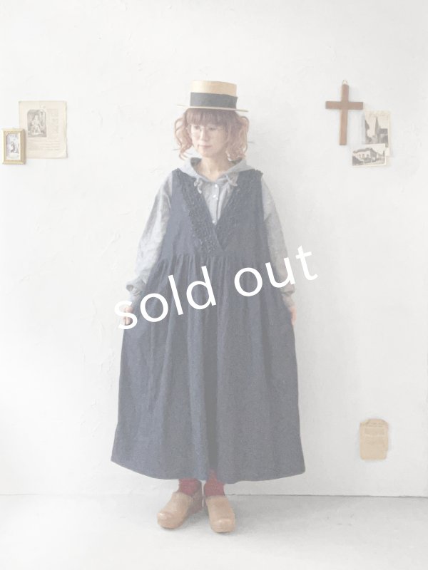 画像9: ubasoku/0030 2wayフリルジャンパースカート・インディゴ (9)