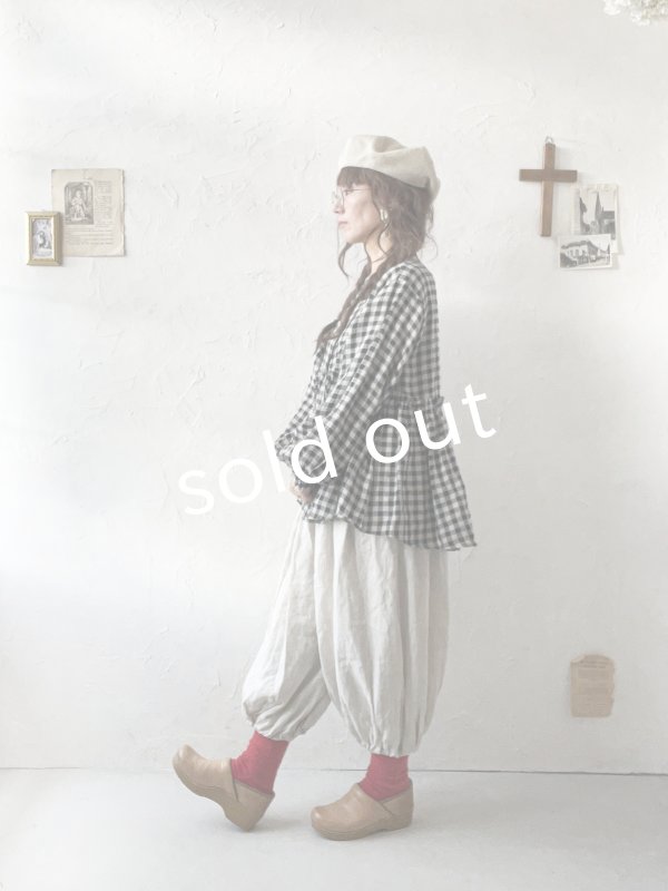 画像8: ubasoku/0053 ウエストリブボリュームパンツ・ナチュラル (8)