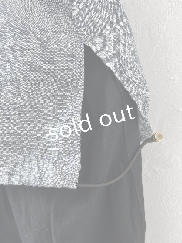 画像7: ubasoku/0016 フード付きバルーンブラウス・ネイビーシャンブレー (7)