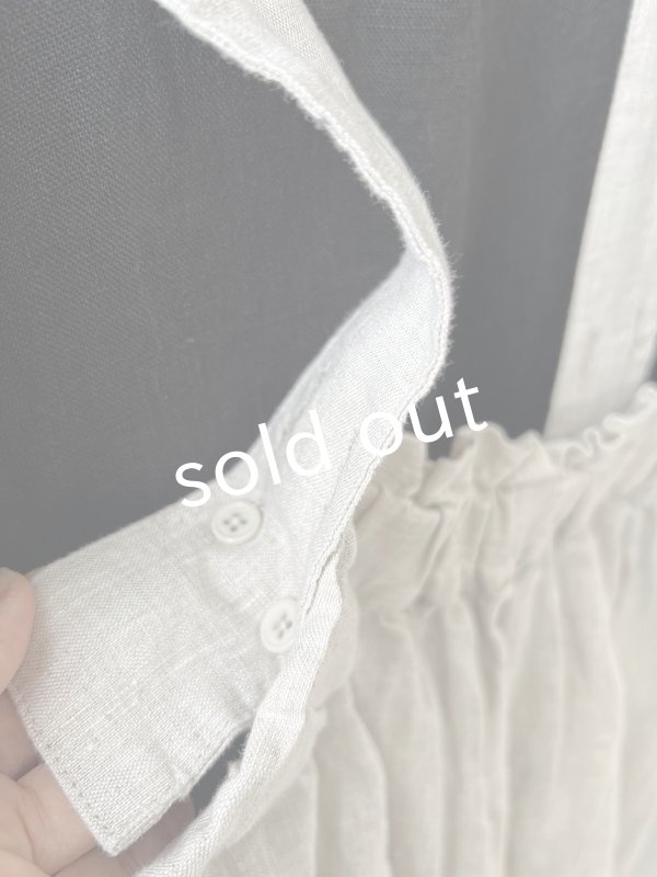 画像9: ubasoku/0023 裾レースのタックジャンパースカート・ナチュラル (9)