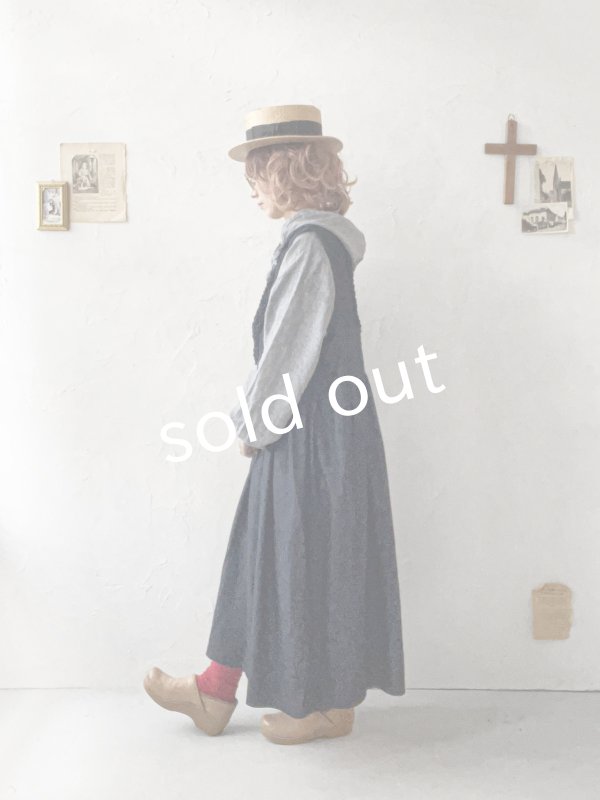 画像11: ubasoku/0030 2wayフリルジャンパースカート・インディゴ (11)