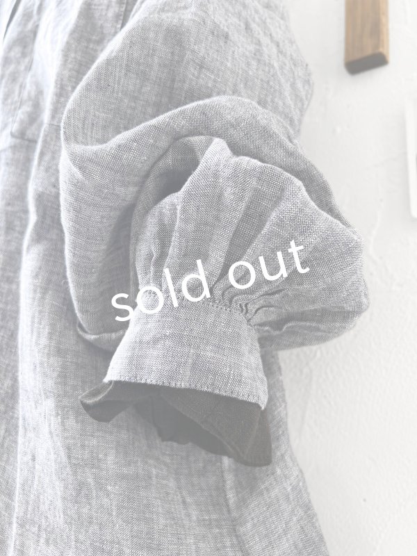 画像8: ubasoku/0016 フード付きバルーンブラウス・ネイビーシャンブレー (8)