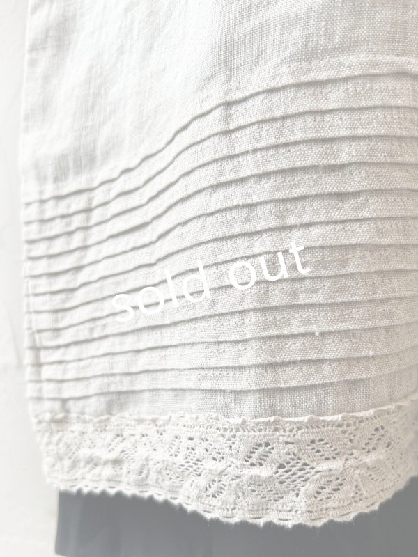 画像4: ubasoku/0023 裾レースのタックジャンパースカート・ナチュラル (4)