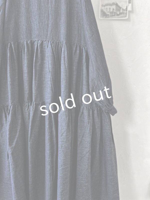 画像9: ubasoku/0039 デニムティアードワンピース・インディゴ (9)