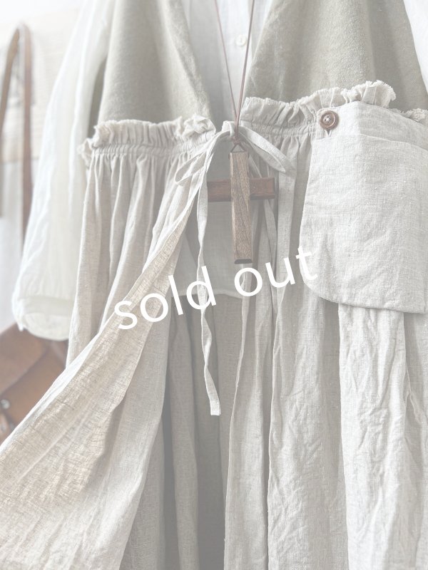 画像7: MARCHE' DE SOEUR／ベストワンピース・オリーブベージュ×生成り (7)