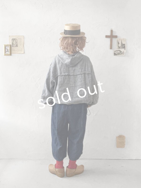 画像16: ubasoku/0016 フード付きバルーンブラウス・ネイビーシャンブレー (16)