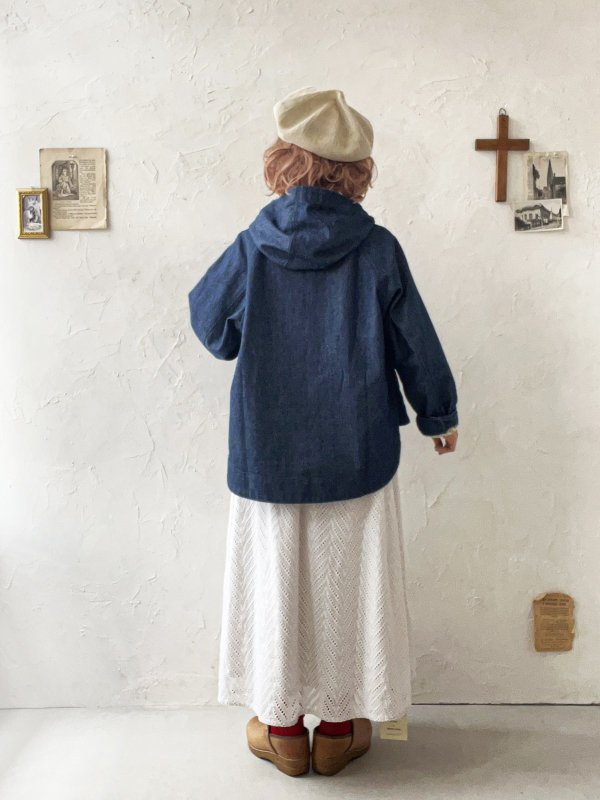 画像13: ubasoku/0152 フードデニムジャケット・インディゴ (13)