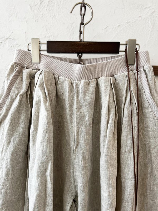 画像2: ubasoku/0053 ウエストリブボリュームパンツ・ナチュラル (2)