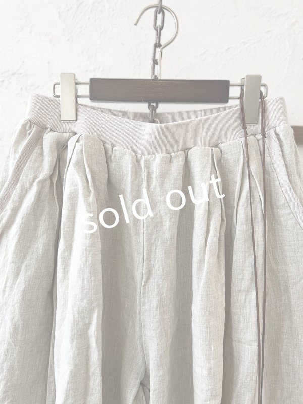画像2: ubasoku/0053 ウエストリブボリュームパンツ・ナチュラル (2)