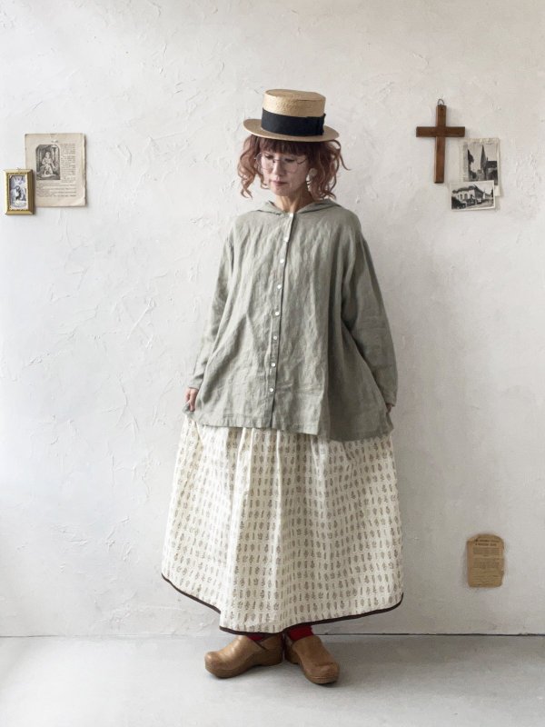 画像11: 08mab/リネンフードプルオーバー・ベージュ (11)