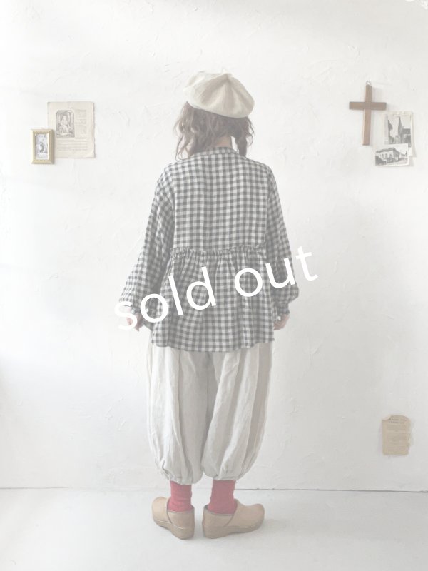 画像9: ubasoku/0053 ウエストリブボリュームパンツ・ナチュラル (9)