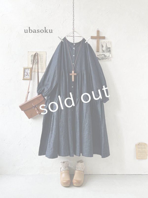 画像2: ubasoku/0039 デニムティアードワンピース・インディゴ (2)