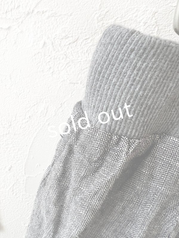 画像6: ubasoku/0055 ウエストリブボリュームパンツ・ブラックシャンブレー (6)