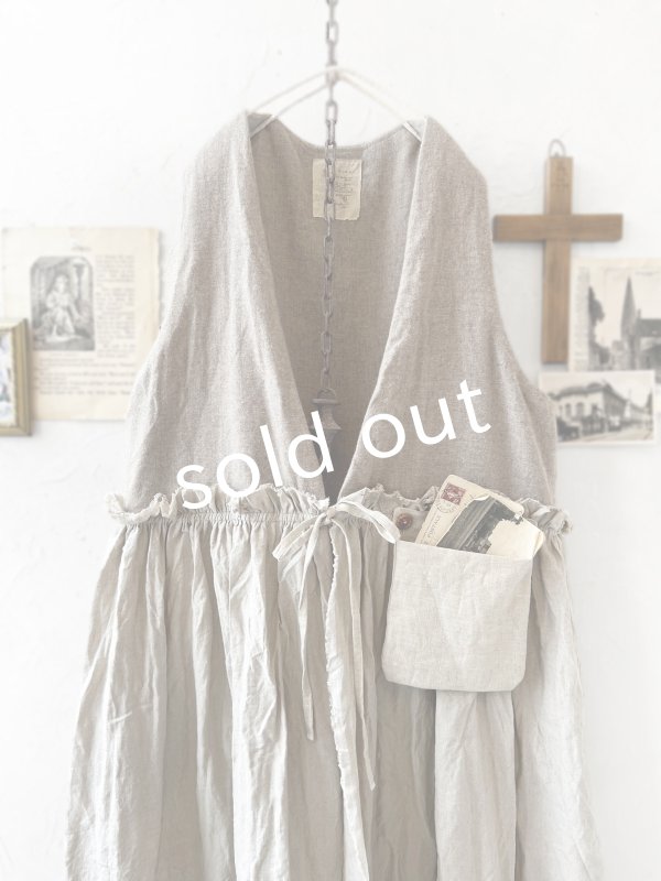 画像2: MARCHE' DE SOEUR／ウールツイードのベストワンピース・ベージュ×生成り (2)