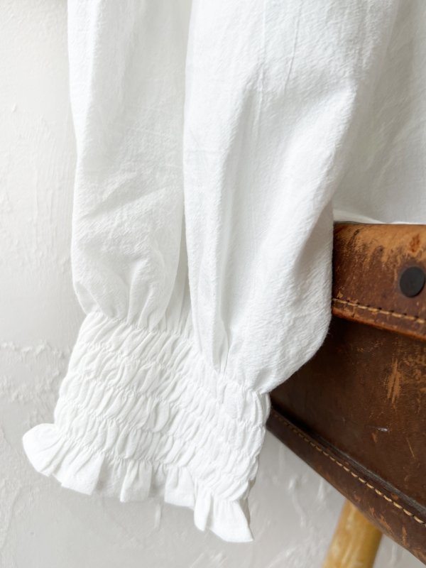 画像6: nous rendent heureux／シャーリング襟ブラウス・オフ (6)