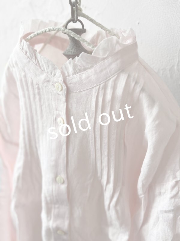 画像4: nous rendent heureux／フリル襟ピンタックブラウス・ペールピンク (4)