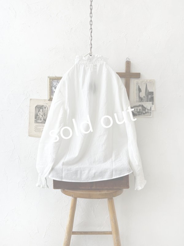 画像6: nous rendent heureux／シャーリング襟ブラウス・オフ (6)